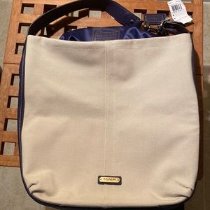 NWT Coach Indigo and Natural Avery Hobo Bag.